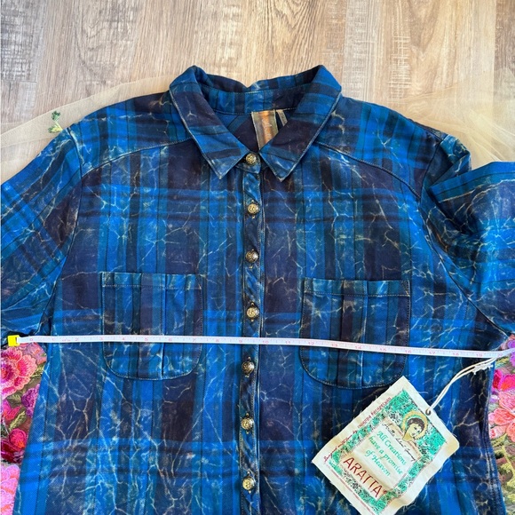 ARATTA Anastasia Maxi Duster Distressed top embroidered tulle duster Shirt SZ LG - Picture 14 of 16